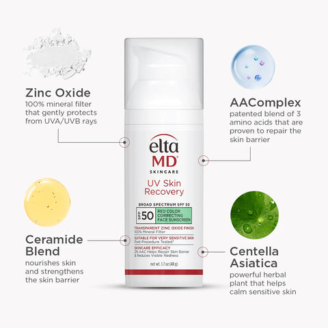 EltaMD UV Skin Recovery Red Colour Correcting Green Tint Broad Spectrum SPF 50