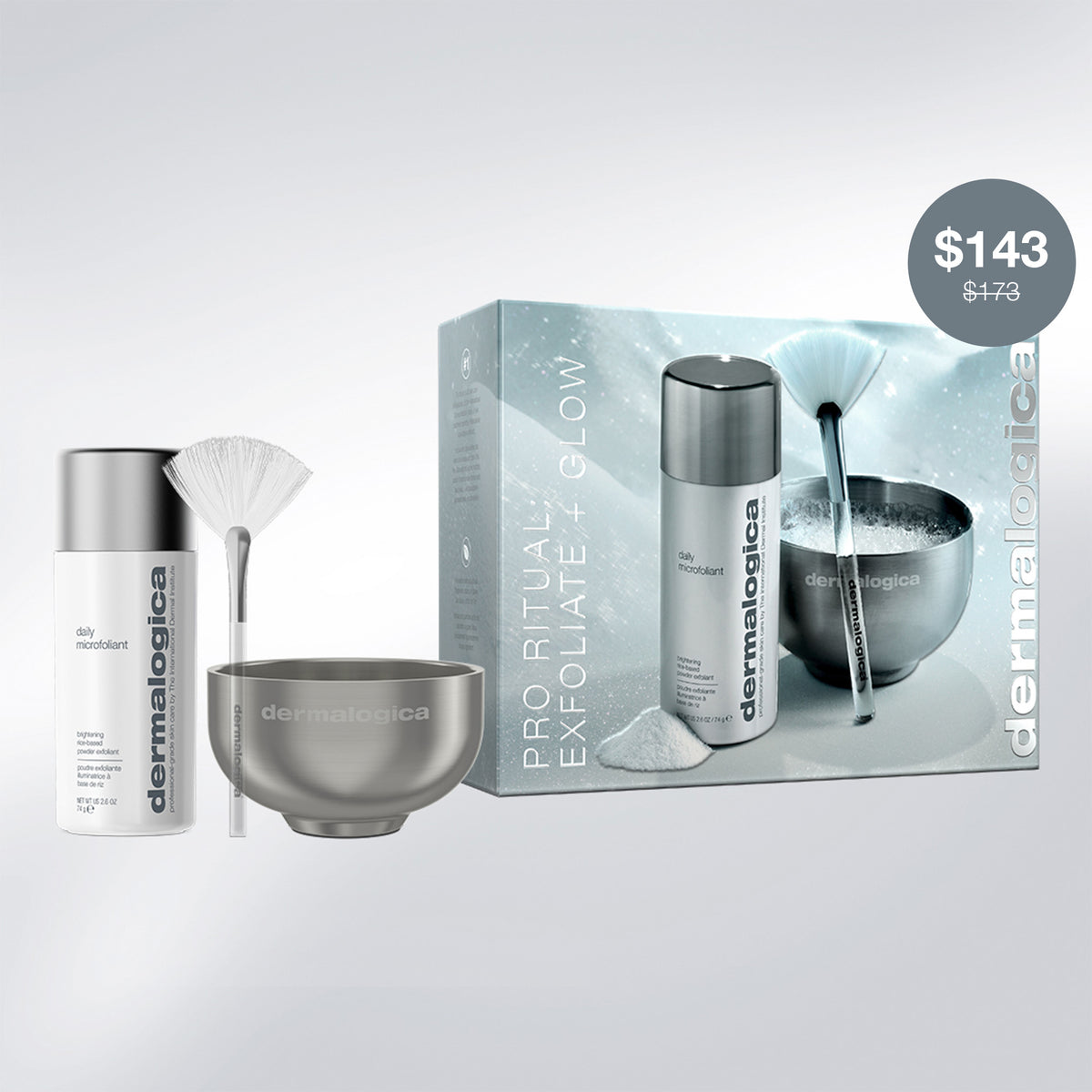pro ritual: exfoliate + glow (1 full size + 2 skincare tools)